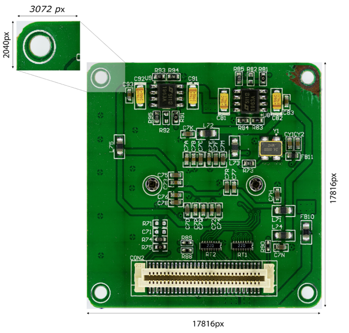 Overview image on circuit board